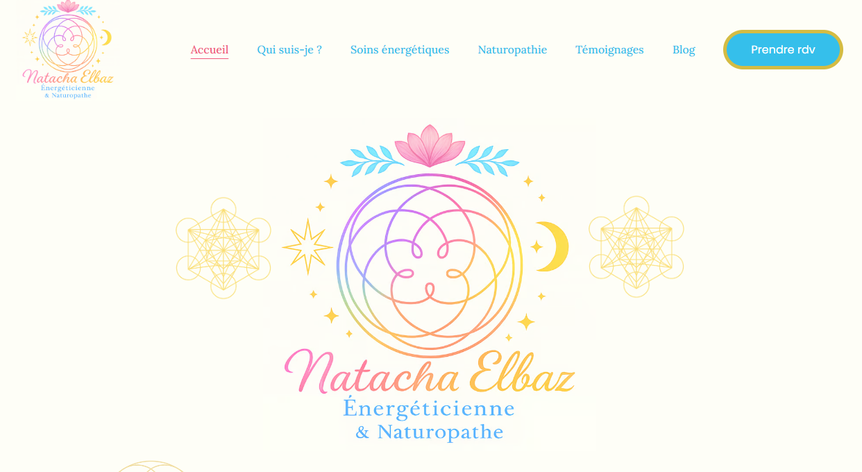 Capture d'écran du site Natacha Elbaz (Énergéticienne)